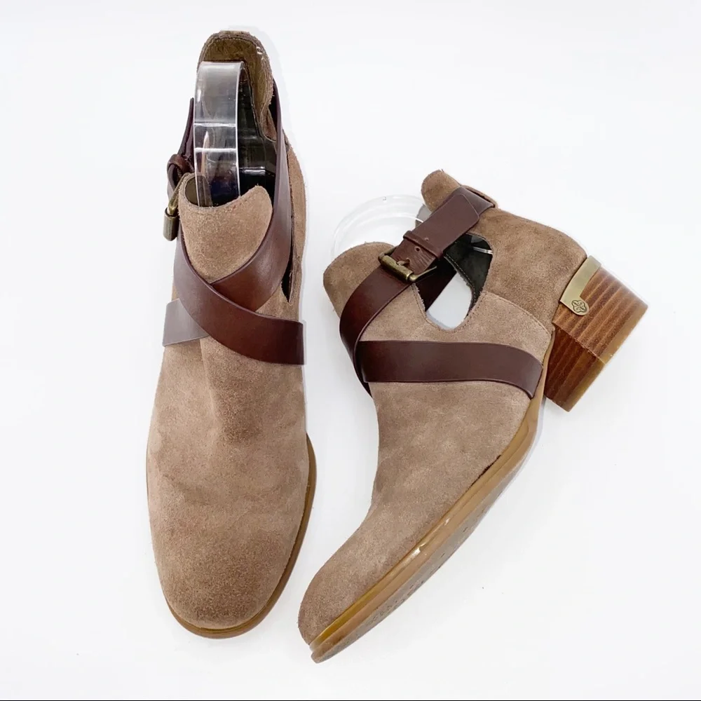 Isola Suede Wrapped Booties Size 9